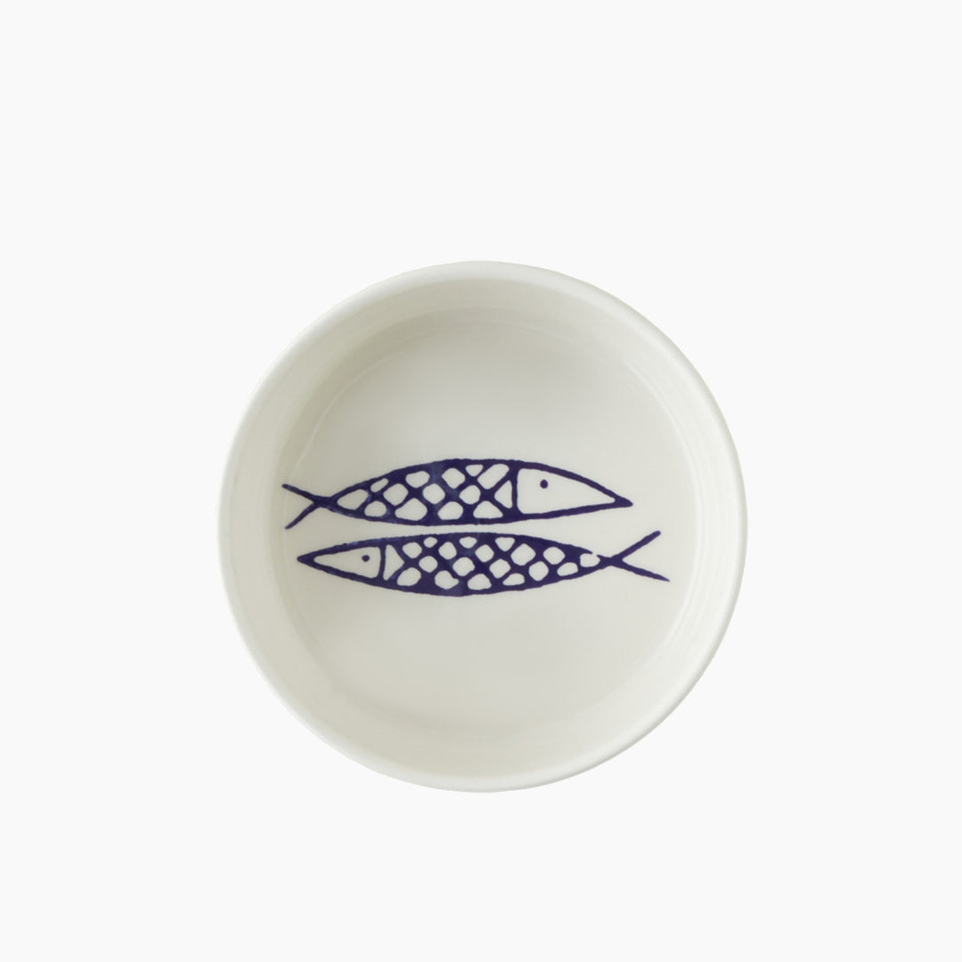 EH Ceramic Bowl White - Navy Blue