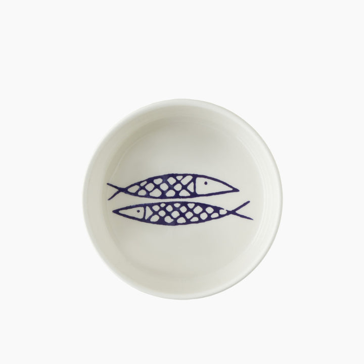 EH Ceramic Bowl White - Navy Blue