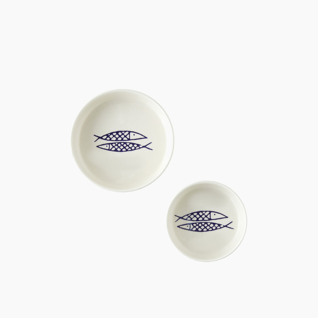 EH Ceramic Bowl White - Navy Blue