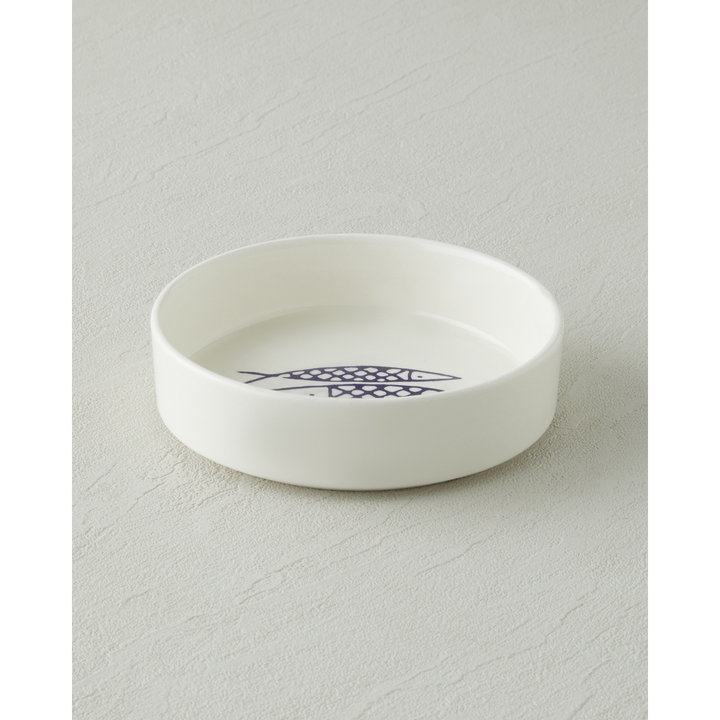 EH Ceramic Bowl White - Navy Blue