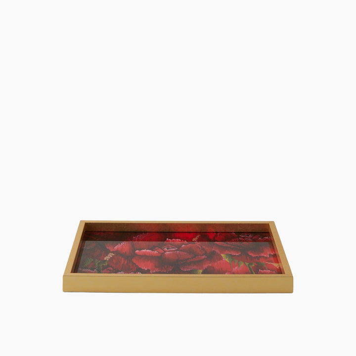 EH Living Rose Scent Glass Decorative Tray 30 X 42 Cm