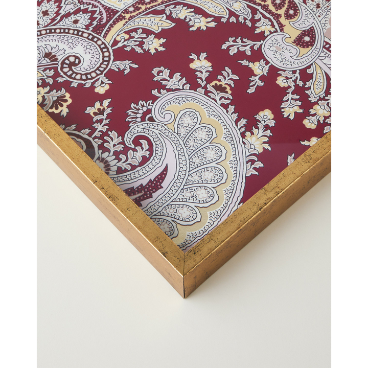 EH Carolie Glass Decorative Tray Maroon