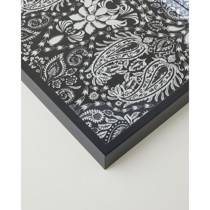 EH Solene Glass Decorative Tray Black - White