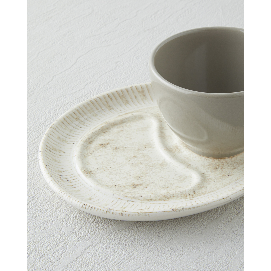 EH Ceramic 2 Pieces 1 Servings Tea Cup 225 Ml Cream - Stone