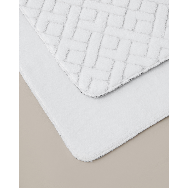 EH Gridline Anti-Slip Base Bath Mat Set 60 X 100 Cm + 50 X 60 Cm  White