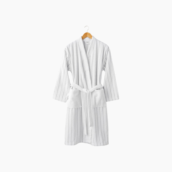 EH Cotton Bathrobe L-XL White - Gray