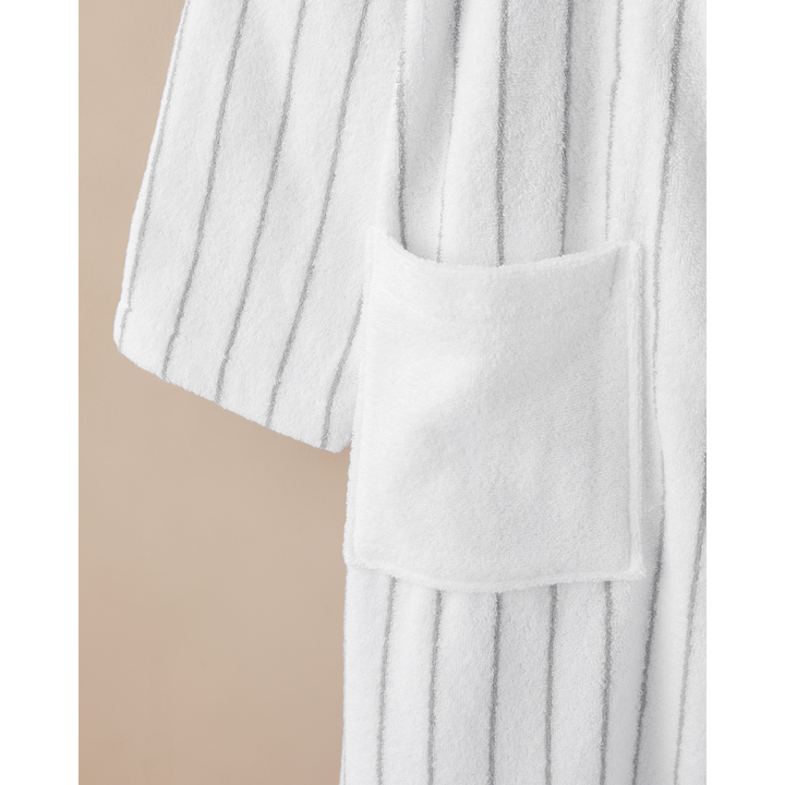 EH Cotton Bathrobe L-XL White - Gray