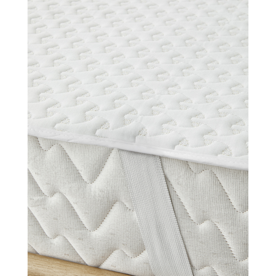 Shiny Glitter Jacquard Knit Waterproof Mattress Topper Gold