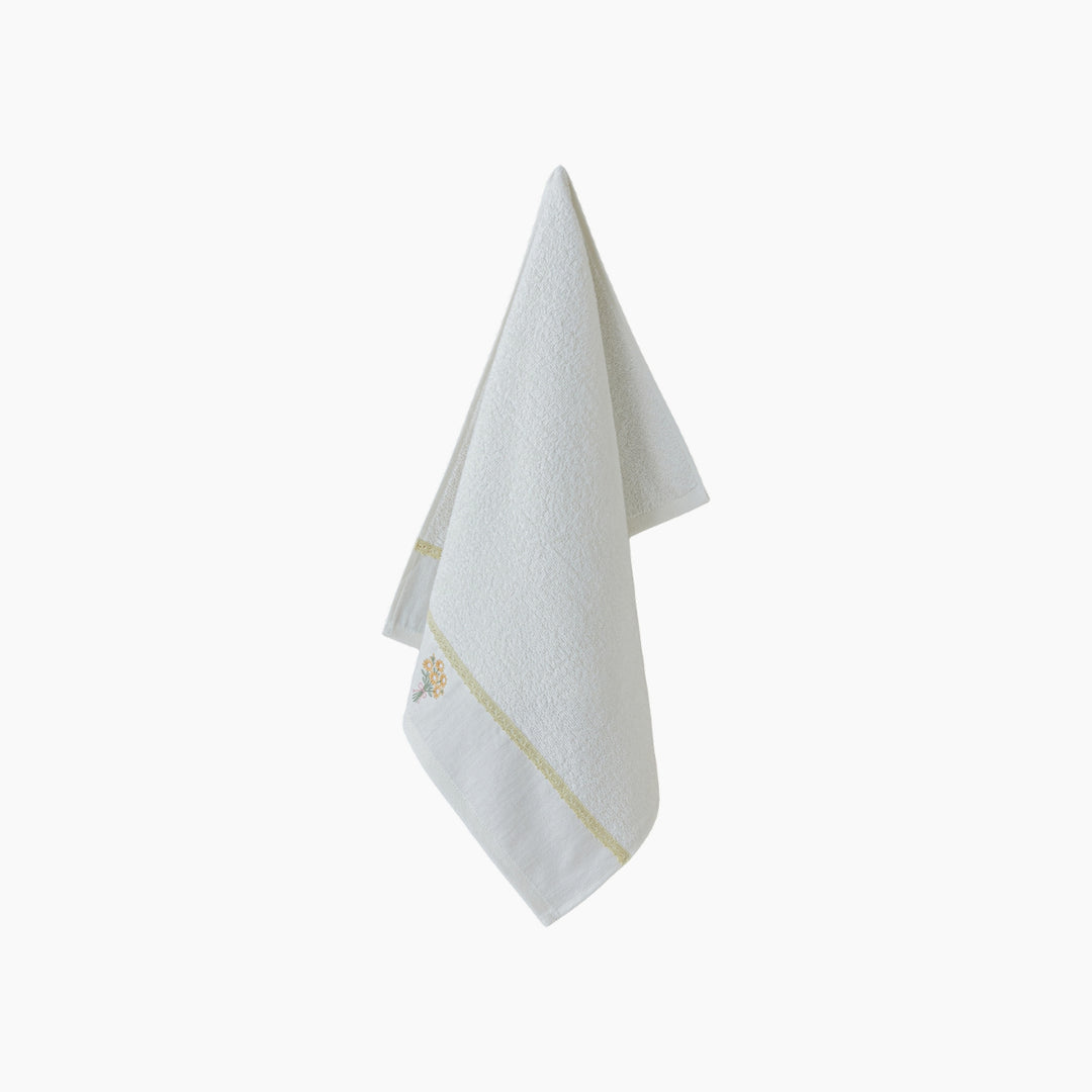 EH Cotton Embroidered Face Towel 50 x 80 Cm Ecru