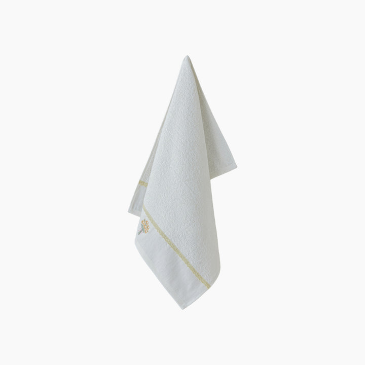 EH Cotton Embroidered Face Towel 50 x 80 Cm Ecru