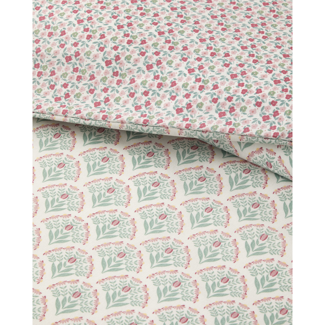Easy Iron Duvet Cover Set Pink - Green