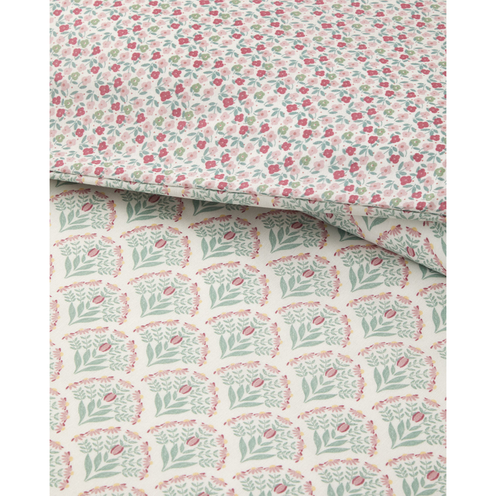 Easy Iron Duvet Cover Set Pink - Green