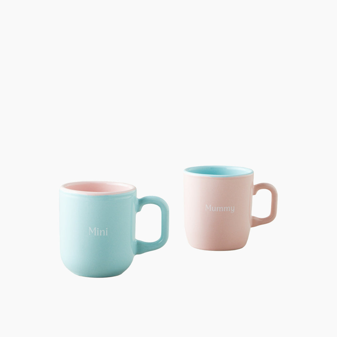 EH Ceramic 2 Pcs Mug 150-230 Ml Blue - Pink