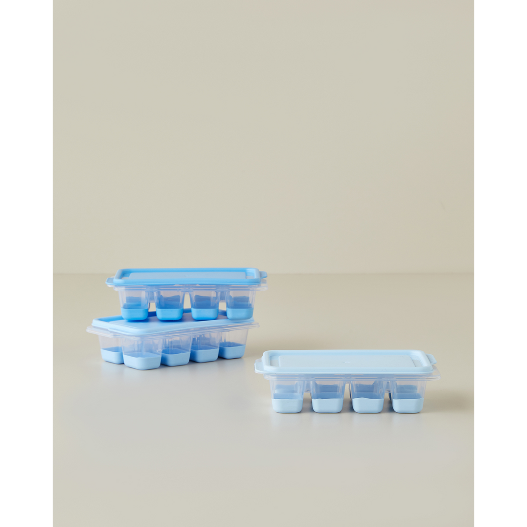 EH Posuda Plastic 3-Piece Ice Mold Kitchen Tool 7 x 12,5 x 3,5 Cm Light Blue