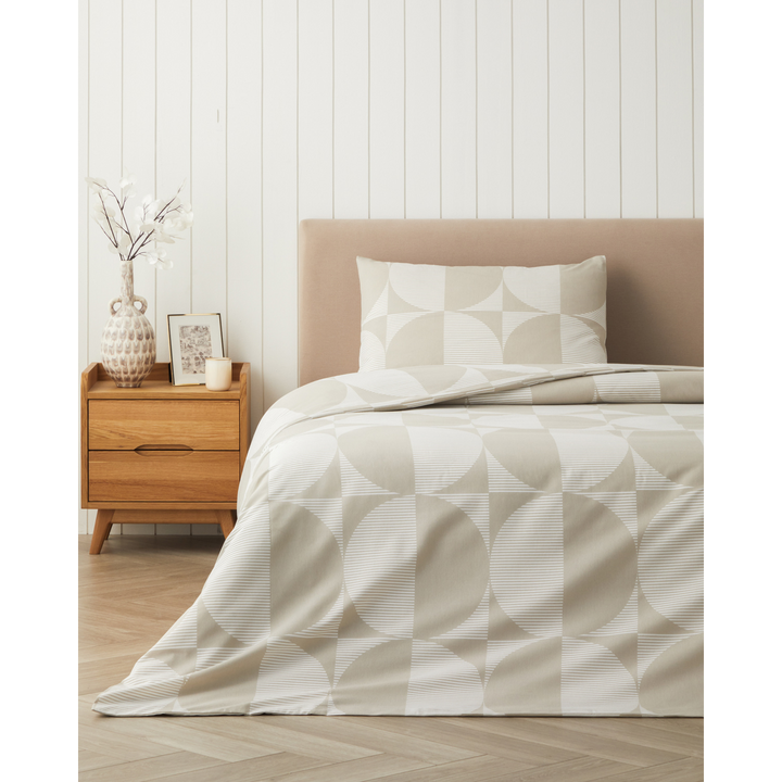 EH Easy Iron Single Size Duvet Cover Set 160 x 220 Cm Stone Color