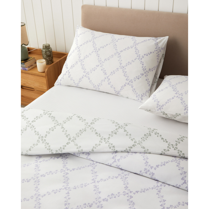 Easy Iron Single Size Duvet Cover Set 160 x 220 Cm Purple-Green
