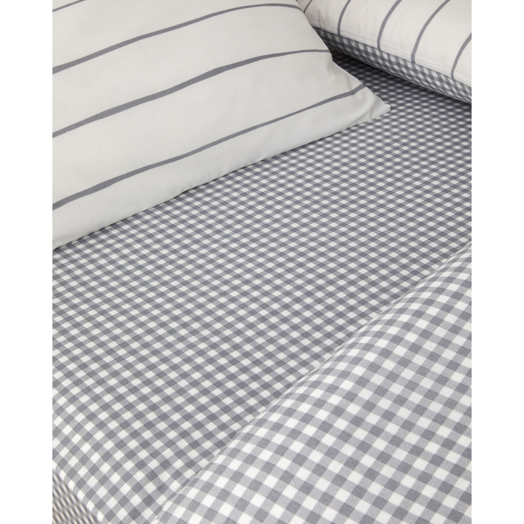 Wavy Easy Iron Single Size Duvet Cover Set Dark Gray
