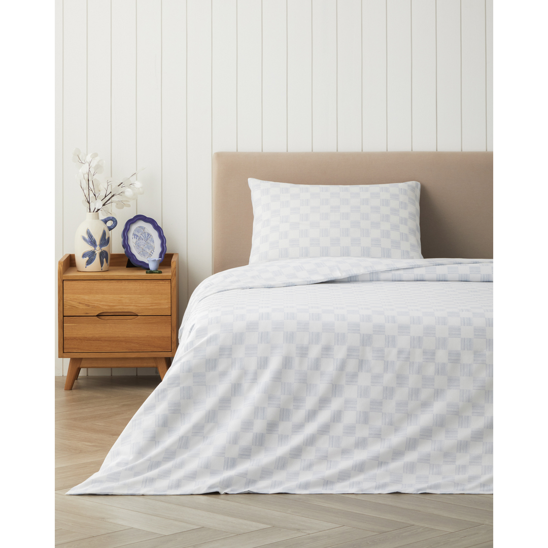 Easy Iron Single Size Duvet Cover Set 160 x 220 Cm Blue