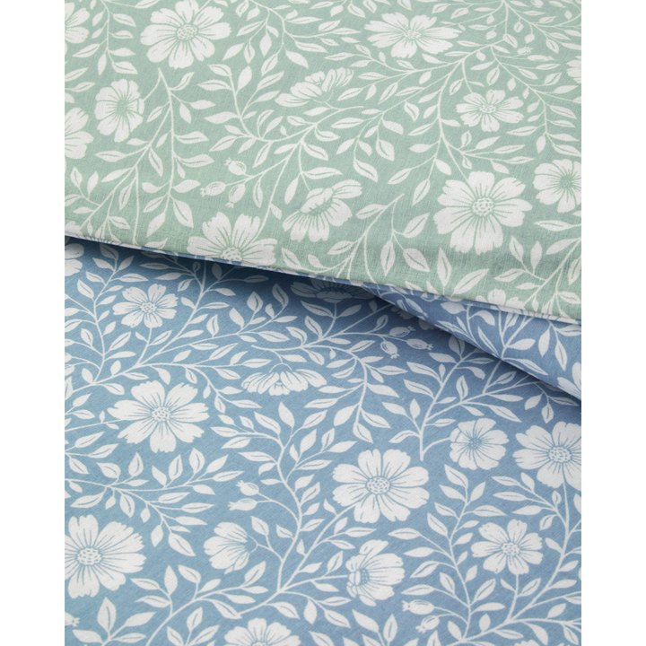 Floria Easy Iron Single Size Duvet Cover Set 160 x 220 Cm Blue - Green