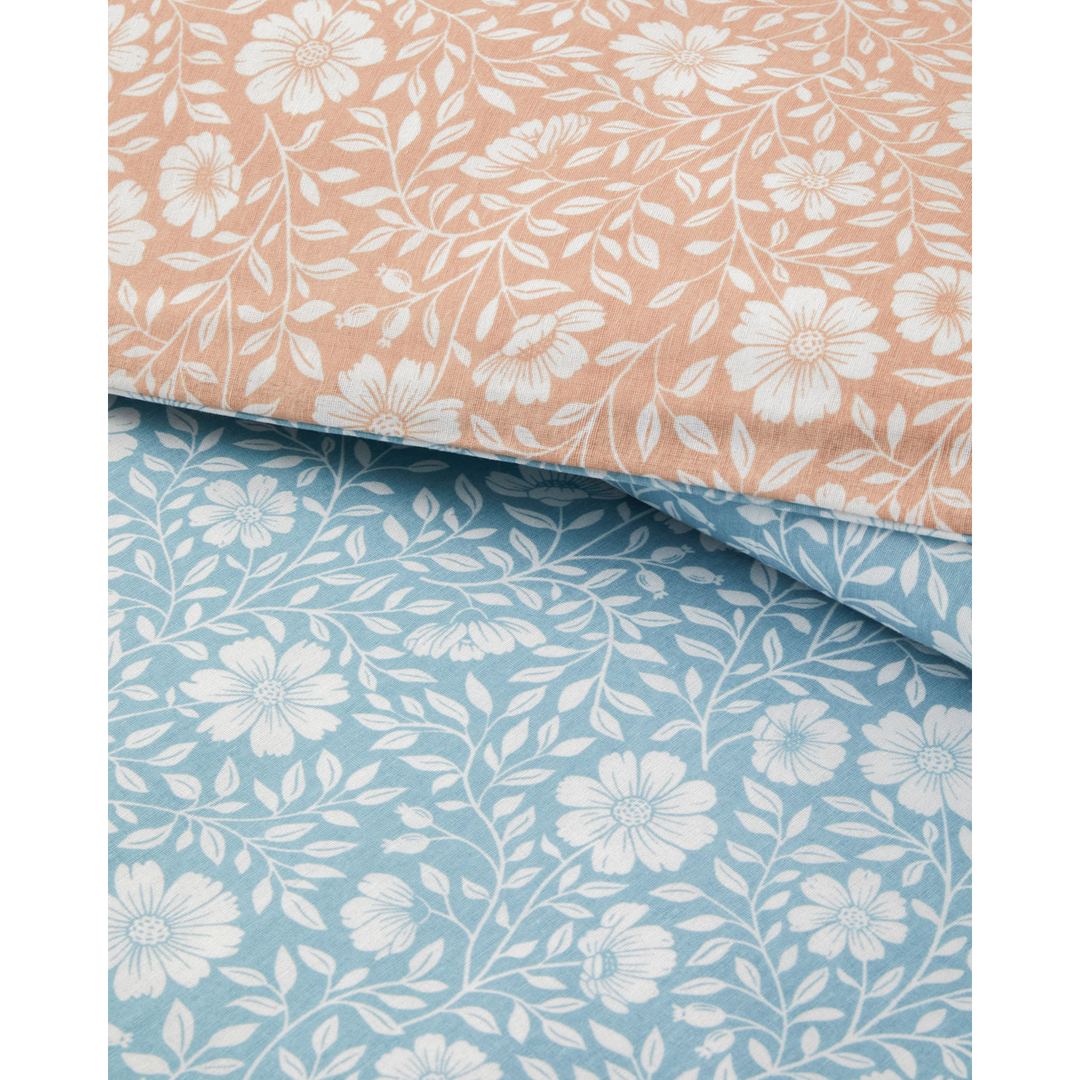 Floria Easy Iron Duvet Cover Set Blue - Orange