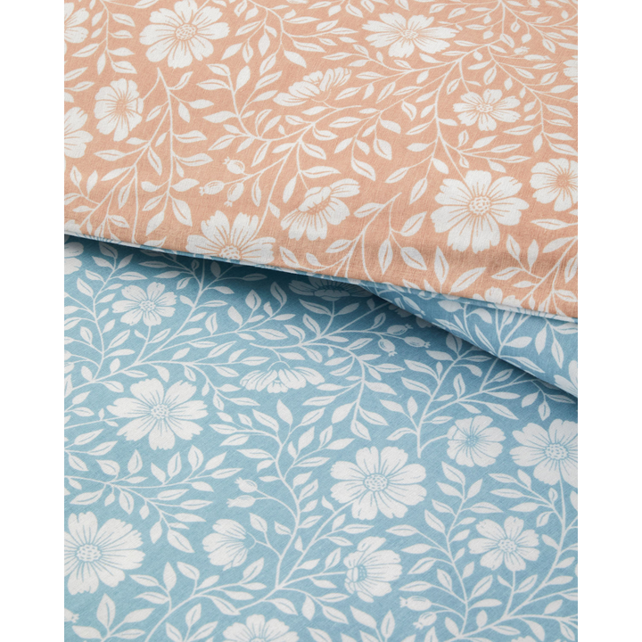 Floria Easy Iron Duvet Cover Set Blue - Orange
