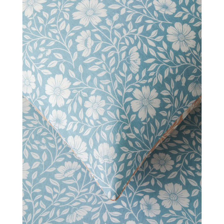 Floria Easy Iron Duvet Cover Set Blue - Orange