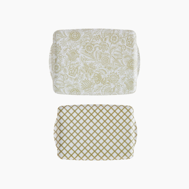 EH Melamine 2 Pcs Anti-Slip Tray 42 x 31 Cm + 25 x 38 Cm Green