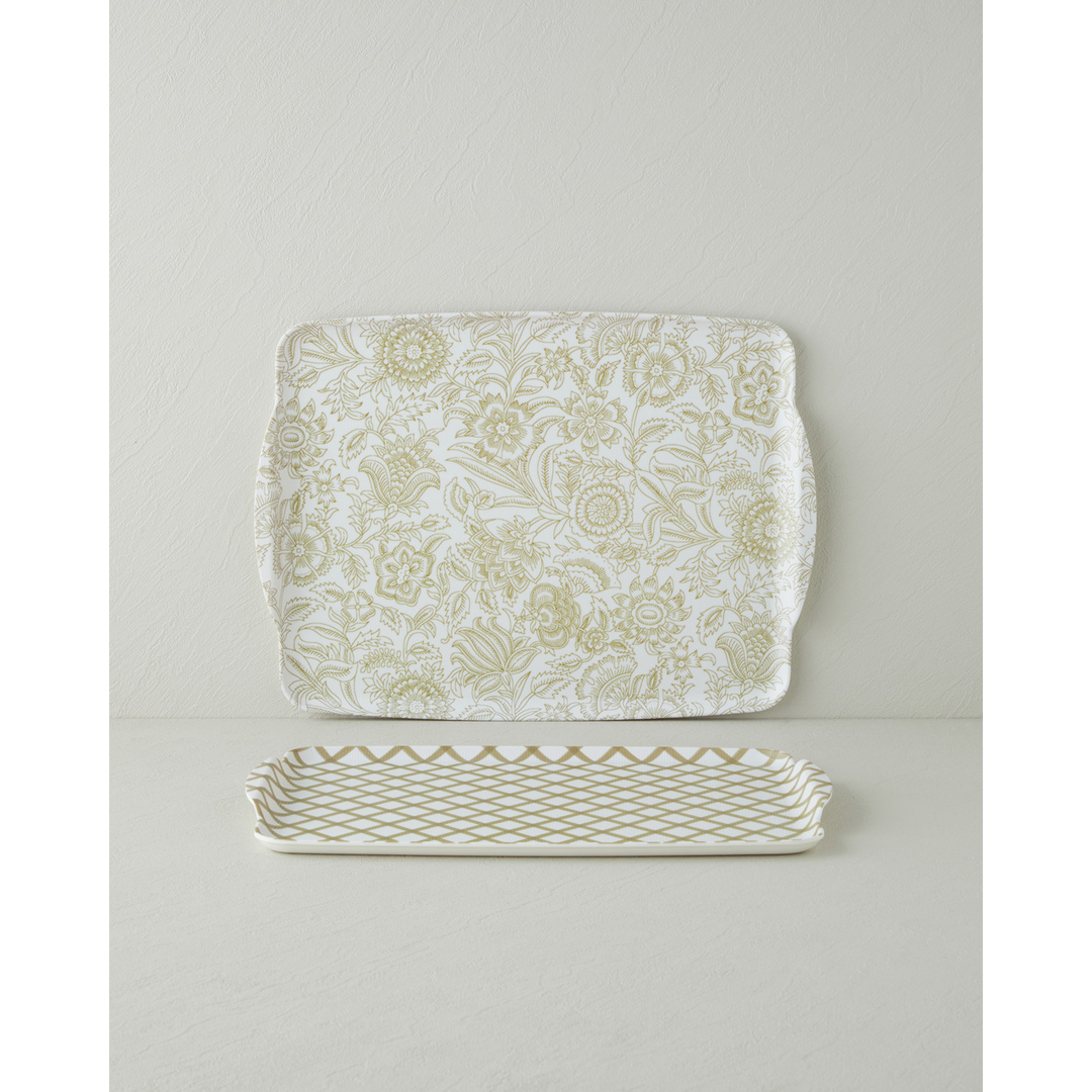 EH Melamine 2 Pcs Anti-Slip Tray 42 x 31 Cm + 25 x 38 Cm Green