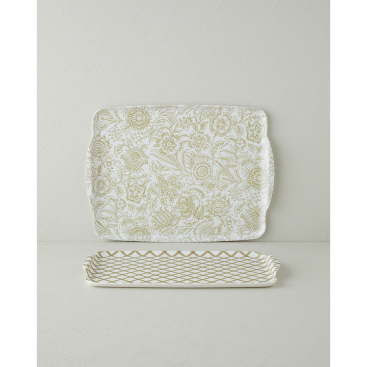 EH Melamine 2 Pcs Anti-Slip Tray 42 x 31 Cm + 25 x 38 Cm Green