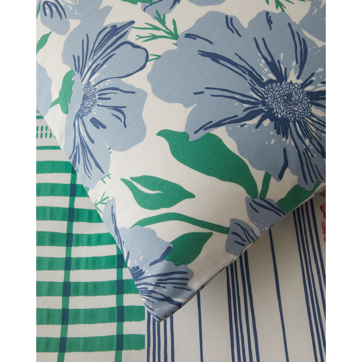 Easy Iron Double Size Duvet Cover Set 200 x 220 Cm Blue - Green