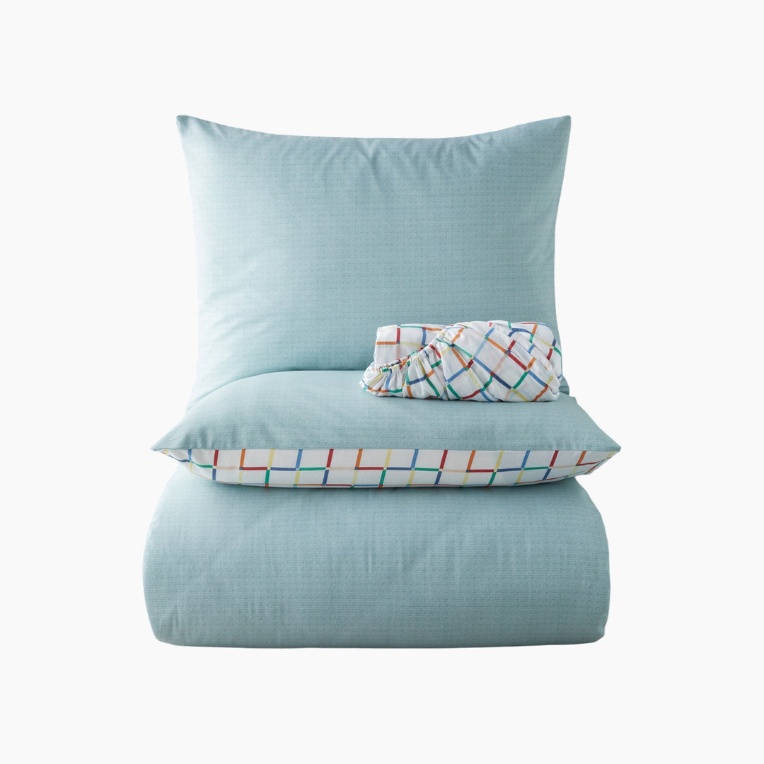 EH Easy Iron Double Size Duvet Cover Set 200 x 220 Cm Red - Green