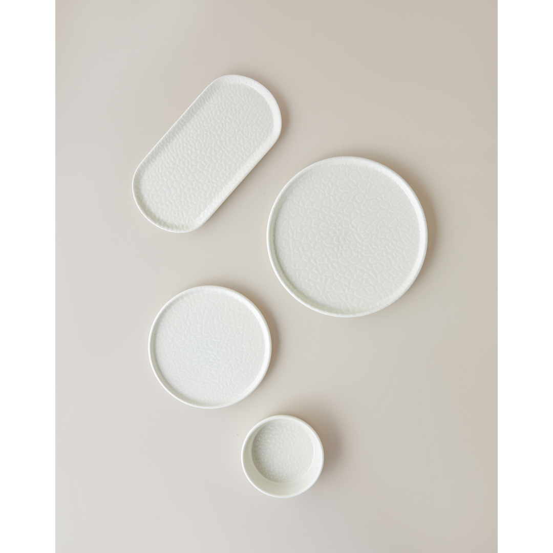 EH Ceramic Breakfast Set 14 Pieces 6 Servings Cream