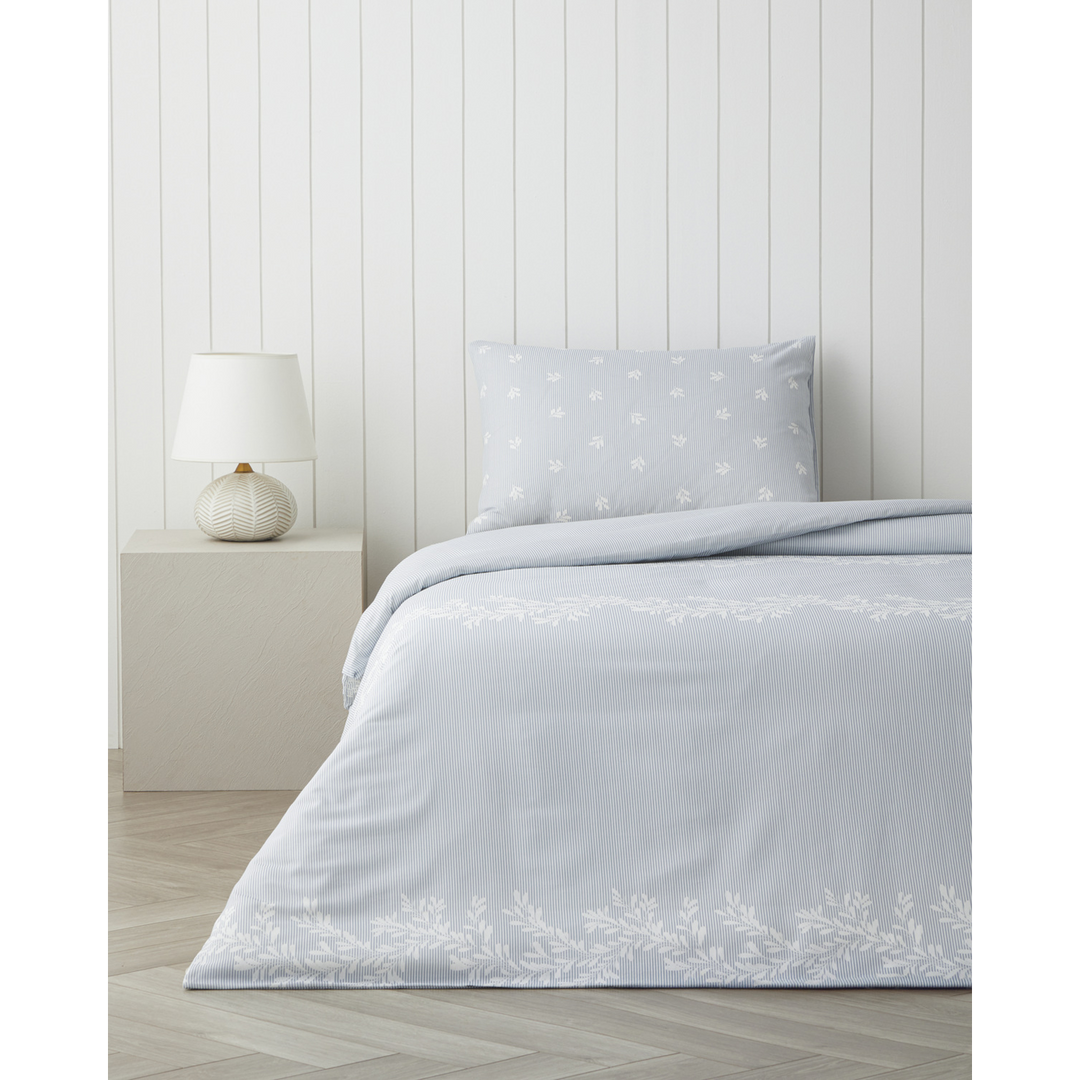 EH Easy Iron Duvet Cover Set Light Blue