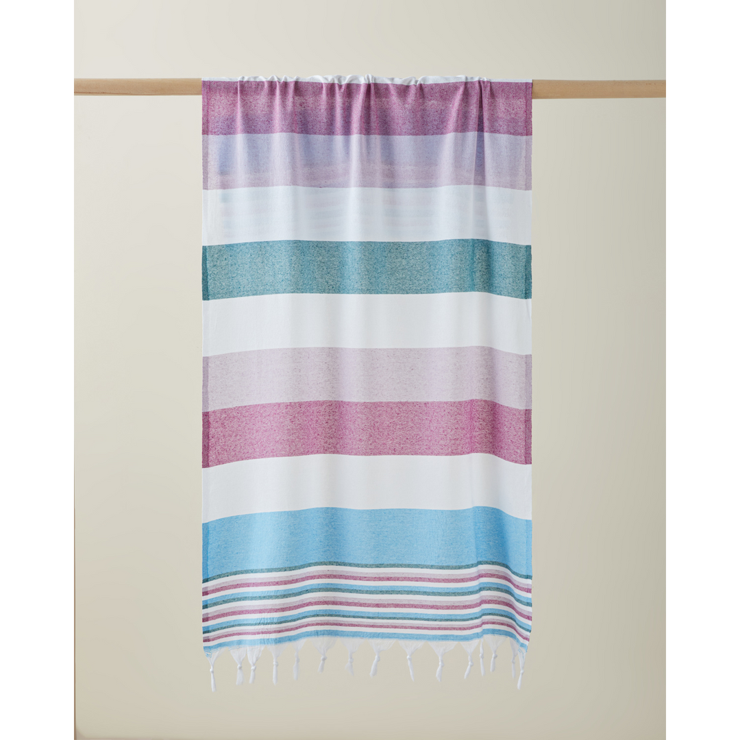 Teris Regenerated Striped Bath Wrap 80 x 150 Cm