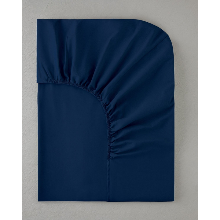 EH Pure Cotton Super King Fitted Sheet 200 x 200 Cm Night Blue