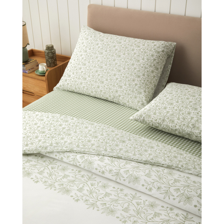 Easy Iron Duvet Cover Set Green