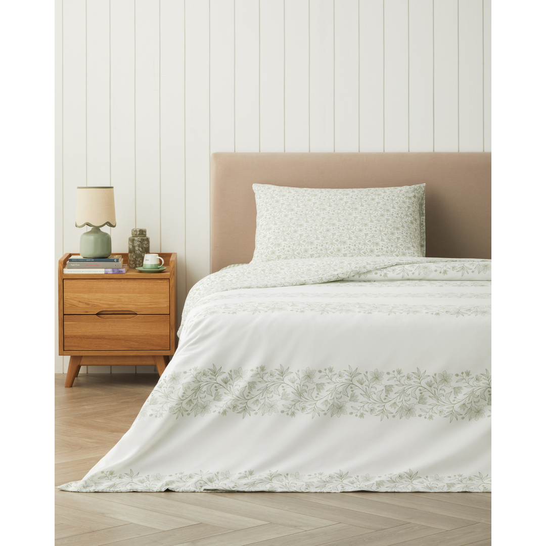 Easy Iron Duvet Cover Set Green