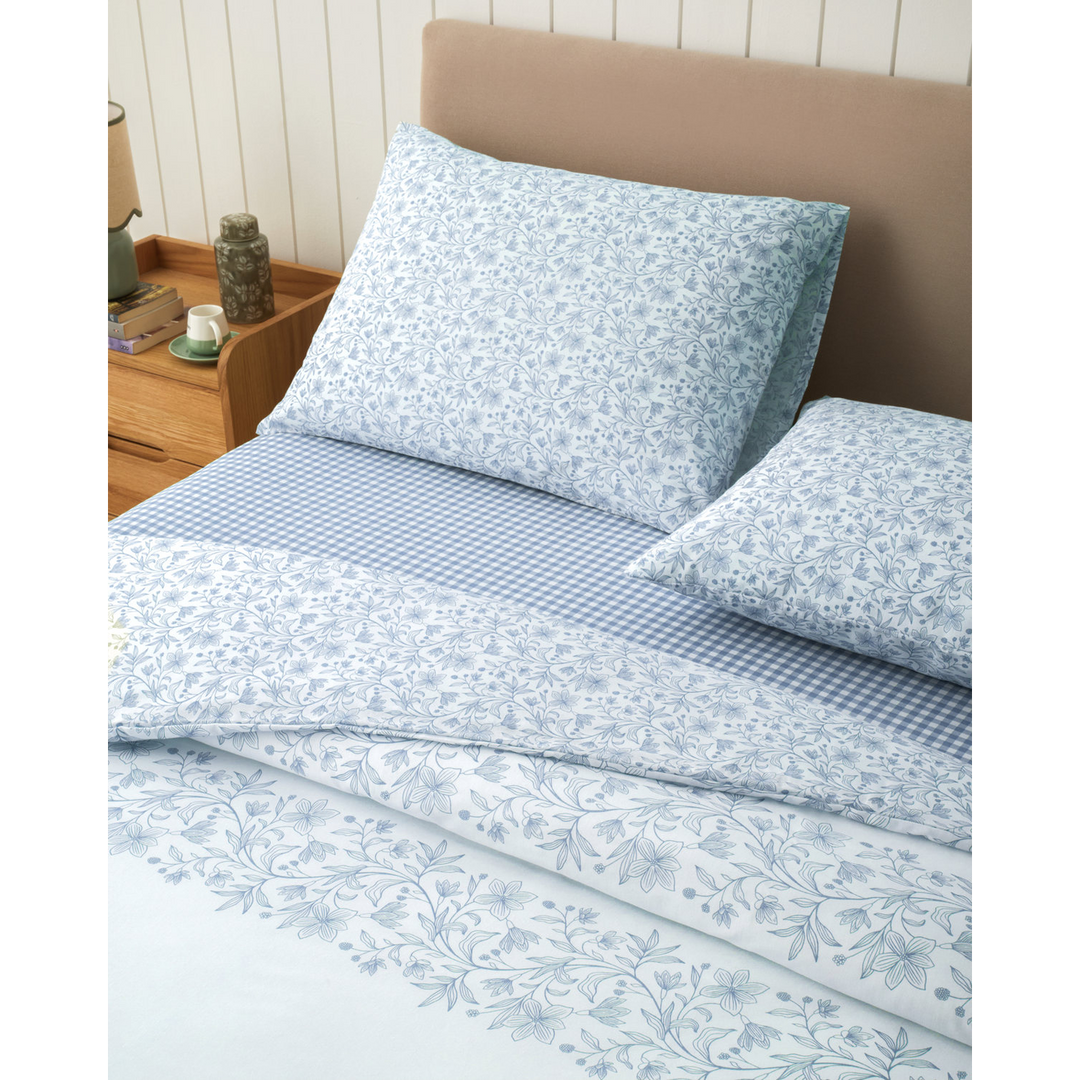 Easy Iron Duvet Cover Set -- Blue