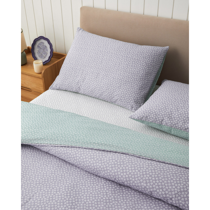 Easy Iron Duvet Cover Set Celadon - Purple