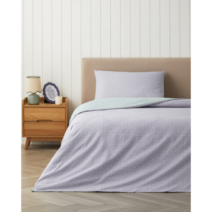 Easy Iron Duvet Cover Set Celadon - Purple
