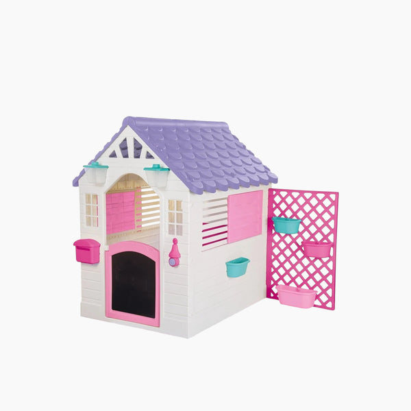 Dolu Garden Playhouse with Fence Pink