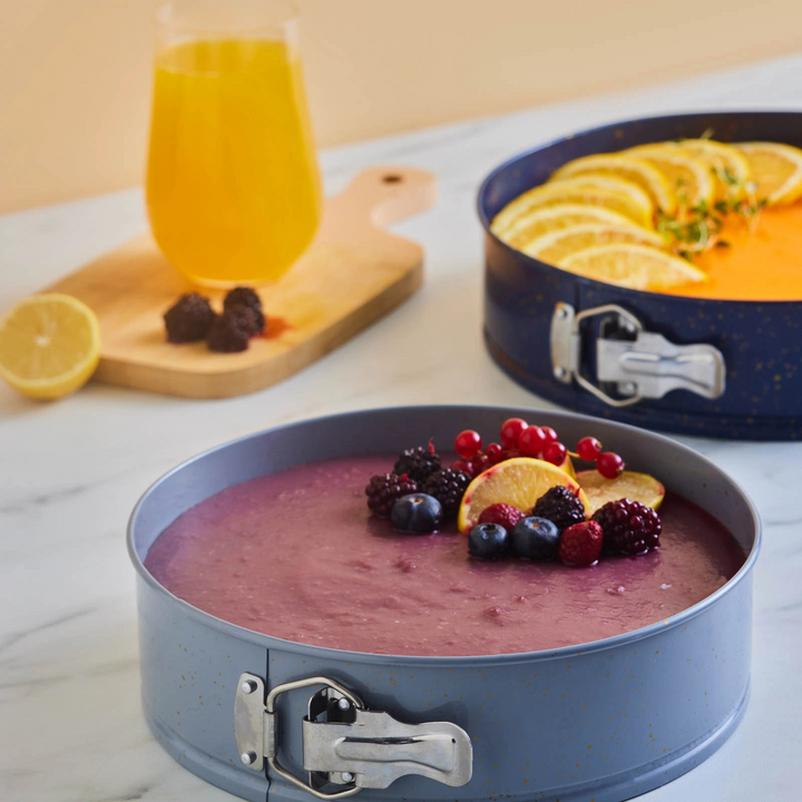 Karaca Super 2-Piece Cake Pan Set 28/24 cm – Navy Blue &amp; Gray