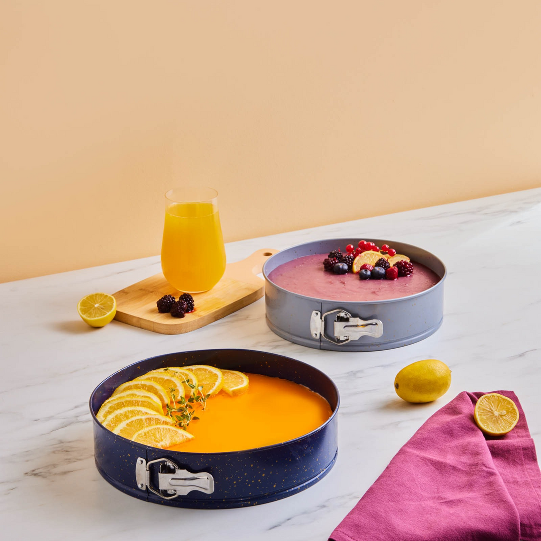 Karaca Super 2-Piece Cake Pan Set 28/24 cm – Navy Blue &amp; Gray