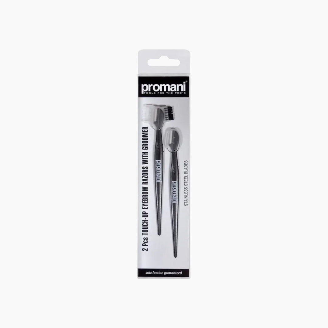 Promani 2 Pcs Touch-Up Eyebrow Razors With Groomer