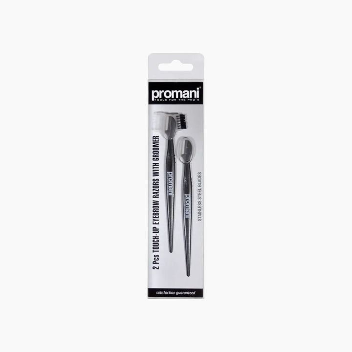 Promani 2 Pcs Touch-Up Eyebrow Razors With Groomer