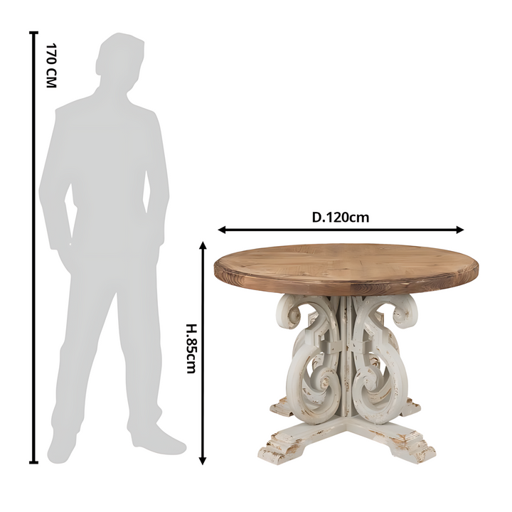 Clayre &amp; Eef Antique Circular Dining Table