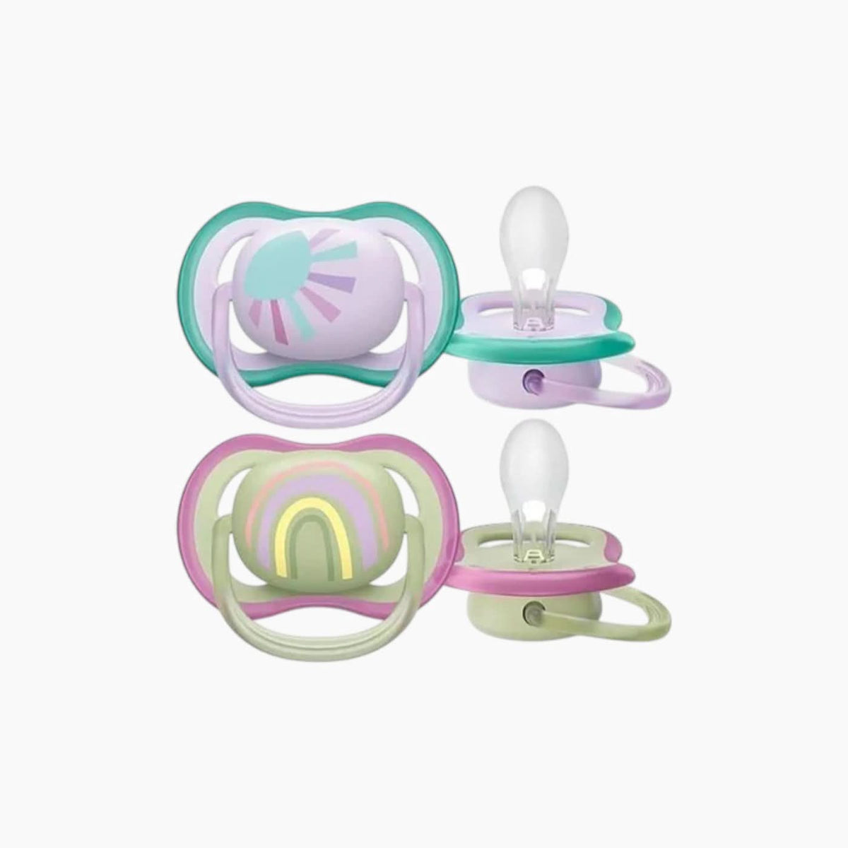 Philips Ultra Air Soother pacifiers, 0-6 months, blue and green