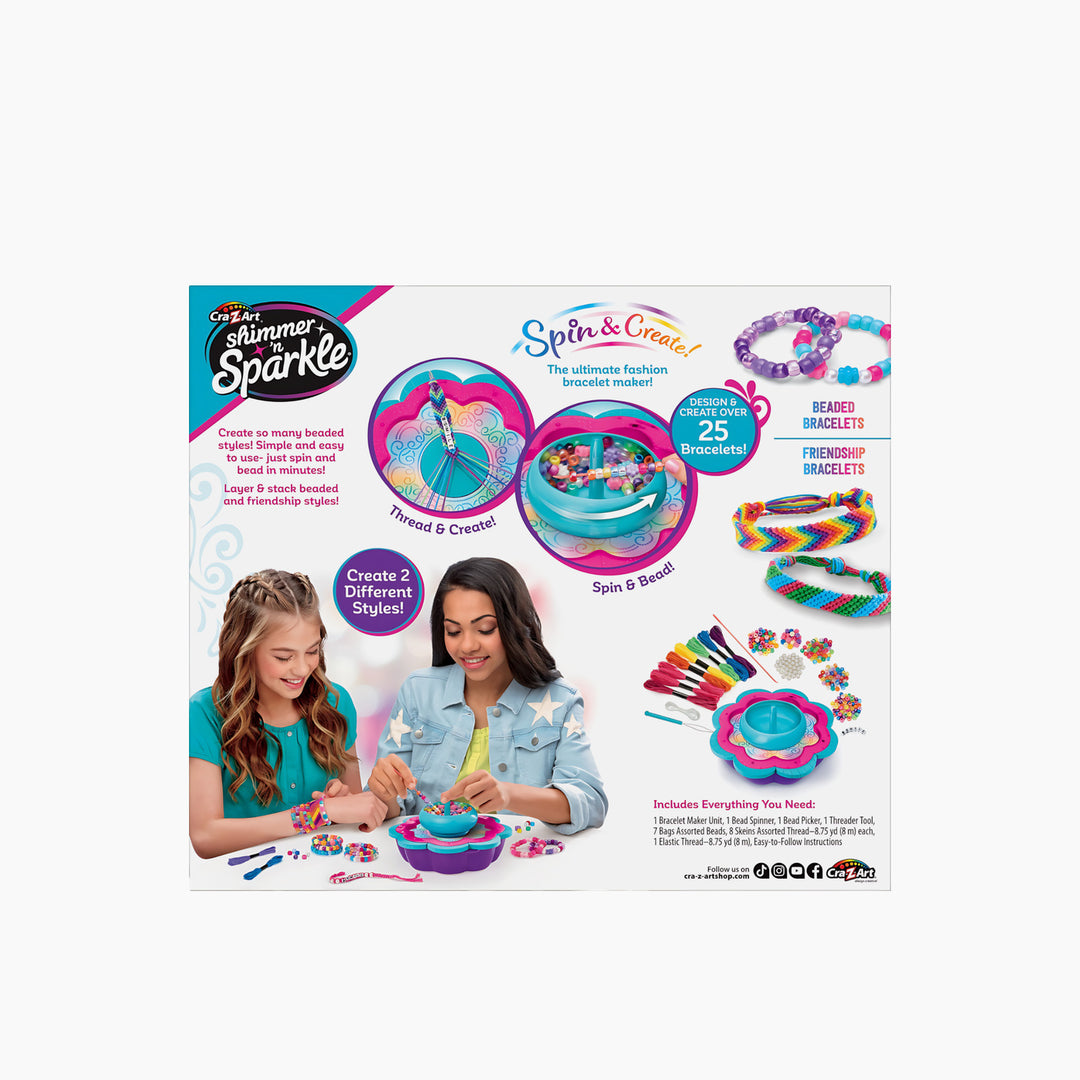 Cra-Z-Art Shimmer N Sparkle 2-In-1 Spin &amp; Bead Friendship Studio