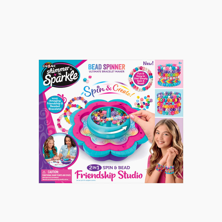 Cra-Z-Art Shimmer N Sparkle 2-In-1 Spin &amp; Bead Friendship Studio