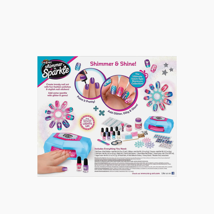 مجموعة تصميم الأظافر المثالية من Cra-Z-Art Shimmer N Sparkle باللمعان والبريق